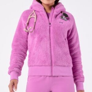 Figs Pink Cozy Fleece Jacket